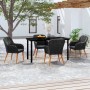 Juego de comedor de jardín 5 piezas con cojines negro by , Garden sets - Ref: Foro24-3099507, Price: 541,21 €, Discount: %