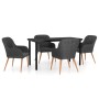 Juego de comedor de jardín 5 piezas con cojines negro by , Garden sets - Ref: Foro24-3099507, Price: 541,21 €, Discount: %