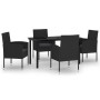 Juego de comedor para jardín 5 piezas negro by , Garden sets - Ref: Foro24-3099615, Price: 376,03 €, Discount: %