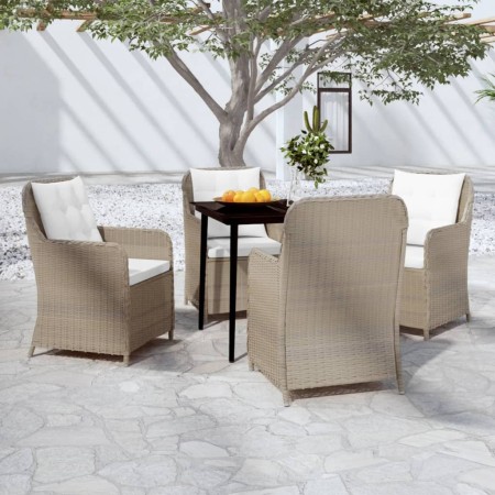 Juego de comedor de jardín 5 piezas con cojines marrón by , Garden sets - Ref: Foro24-3099566, Price: 748,78 €, Discount: %