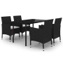 Set comedor de jardín 5 pzas y cojines ratán sintético y vidrio von , Gartensets - Ref: Foro24-3099681, Preis: 357,91 €, Raba...