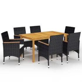 7-piece black garden dining set by vidaXL, Garden sets - Ref: Foro24-3067771, Price: 497,73 €, Discount: %