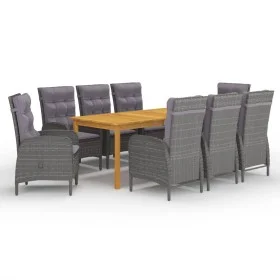 Garden dining set 9 pieces gray by vidaXL, Garden sets - Ref: Foro24-3067869, Price: 1,00 €, Discount: %