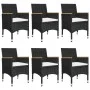 Juego de comedor de jardín de 7 piezas negro de vidaXL, Conjuntos de jardín - Ref: Foro24-3067771, Precio: 499,05 €, Descuent...