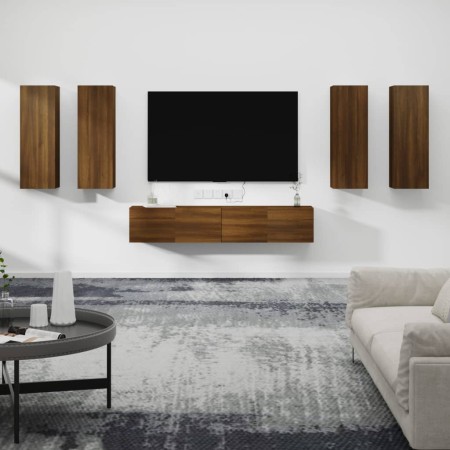Set de muebles para TV 6 pzas madera contrachapada roble marrón von , TV-Möbel - Ref: Foro24-3114349, Preis: 252,09 €, Rabatt: %