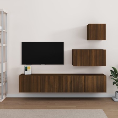 Set de muebles para TV 4 pzas madera contrachapada marrón roble von , TV-Möbel - Ref: Foro24-3114645, Preis: 140,60 €, Rabatt: %