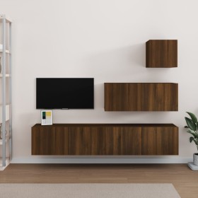 Set de muebles para TV 4 pzas madera contrachapada marrón roble von , TV-Möbel - Ref: Foro24-3114653, Preis: 154,59 €, Rabatt: %