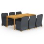 Dark Gray 7-Piece Garden Dining Set by vidaXL, Garden sets - Ref: Foro24-3067938, Price: 886,42 €, Discount: %