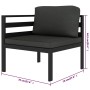 Set muebles de jardín 5 pzas y cojines aluminio gris antracita by , Garden sets - Ref: Foro24-3115918, Price: 771,58 €, Disco...