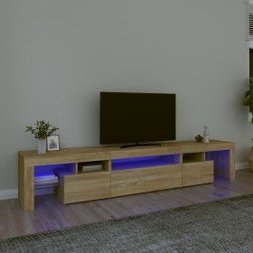 Mueble de TV con luces LED roble Sonoma 215x36,5x40 cm von , TV-Möbel - Ref: Foro24-3152796, Preis: 154,67 €, Rabatt: %
