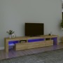 Mueble de TV con luces LED roble Sonoma 215x36,5x40 cm von , TV-Möbel - Ref: Foro24-3152796, Preis: 154,12 €, Rabatt: %
