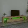 Mueble de TV con luces LED roble Sonoma 215x36,5x40 cm von , TV-Möbel - Ref: Foro24-3152796, Preis: 154,12 €, Rabatt: %