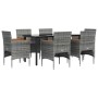Juego de comedor de jardín 7 piezas con cojines gris y negro von , Gartensets - Ref: Foro24-3156637, Preis: 471,28 €, Rabatt: %