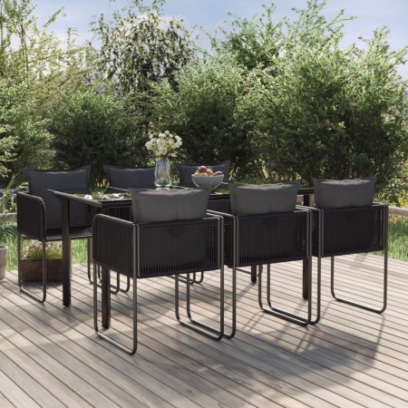 Juego de comedor para jardín 7 piezas negro by , Garden sets - Ref: Foro24-3156497, Price: 502,31 €, Discount: %