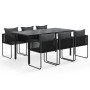 Juego de comedor para jardín 7 piezas negro by , Garden sets - Ref: Foro24-3156497, Price: 502,31 €, Discount: %
