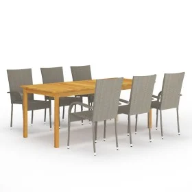 Graues 7-teiliges Garten-Essset von vidaXL, Gartensets - Ref: Foro24-3067879, Preis: 468,37 €, Rabatt: %