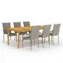 Juego de comedor para jardín de 7 piezas gris de vidaXL, Conjuntos de jardín - Ref: Foro24-3067879, Precio: 475,17 €, Descuen...