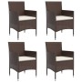 Juego de comedor de jardín 5 piezas con cojines marrón y negro by , Garden sets - Ref: Foro24-3156628, Price: 382,97 €, Disco...