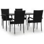 Juego de comedor de jardín 5 piezas ratán sintético negro by , Garden sets - Ref: Foro24-3156668, Price: 336,80 €, Discount: %
