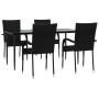 Juego de comedor de jardín 5 piezas ratán sintético negro by , Garden sets - Ref: Foro24-3156668, Price: 336,80 €, Discount: %