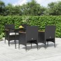 Juego de comedor de jardín 5 piezas con cojines negro de , Conjuntos de jardín - Ref: Foro24-3156640, Precio: 365,70 €