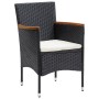 Juego de comedor de jardín 5 piezas con cojines negro de , Conjuntos de jardín - Ref: Foro24-3156640, Precio: 365,70 €