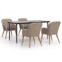 Juego de comedor de jardín 5 piezas con cojines marrón by , Garden sets - Ref: Foro24-3156730, Price: 610,54 €, Discount: %