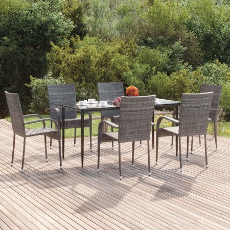 Juego de comedor de jardín 7 piezas ratán sintético gris von , Gartensets - Ref: Foro24-3156677, Preis: 403,80 €, Rabatt: %