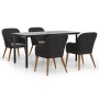 Juego de comedor de jardín 5 piezas con cojines negro von , Gartensets - Ref: Foro24-3156718, Preis: 541,98 €, Rabatt: %