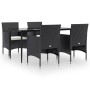 Juego de comedor de jardín 5 piezas con cojines negro von , Gartensets - Ref: Foro24-3156616, Preis: 342,70 €, Rabatt: %