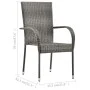 Juego de comedor para jardín de 7 piezas gris de vidaXL, Conjuntos de jardín - Ref: Foro24-3067879, Precio: 475,17 €, Descuen...