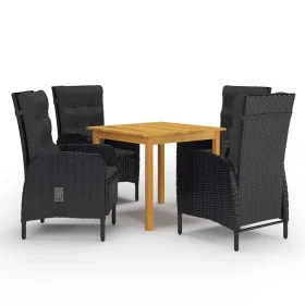 Juego de comedor de jardín de 5 piezas negro de vidaXL, Conjuntos de jardín - Ref: Foro24-3067682, Precio: 671,88 €, Descuent...