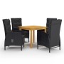 Schwarze 5-teilige Garten-Essgruppe von vidaXL, Gartensets - Ref: Foro24-3067682, Preis: 577,53 €, Rabatt: %