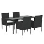 Set de muebles jardín 5 pzas con cojines ratán sintético negro von , Gartensets - Ref: Foro24-3156766, Preis: 303,98 €, Rabat...