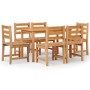 Juego de comedor de jardín 7 piezas madera maciza de teca de , Conjuntos de jardín - Ref: Foro24-3157182, Precio: 643,68 €, D...