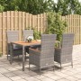 Set comedor de jardín 5 piezas con cojines ratán sintético gris von , Gartensets - Ref: Foro24-3157549, Preis: 675,76 €, Raba...