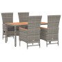 Set comedor de jardín 5 piezas con cojines ratán sintético gris von , Gartensets - Ref: Foro24-3157549, Preis: 675,76 €, Raba...
