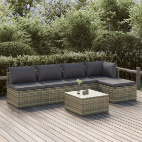 Set de muebles de jardín 6 pzas y cojines ratán sintético gris von , Gartensets - Ref: Foro24-3157315, Preis: 513,37 €, Rabat...