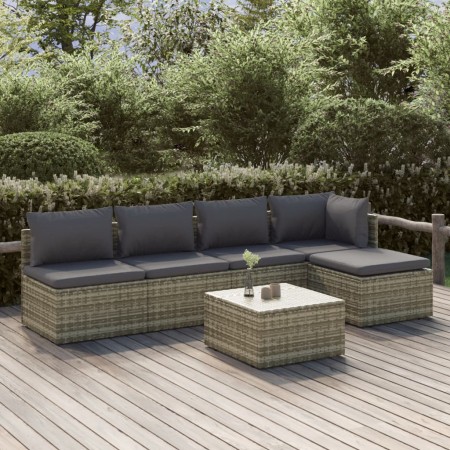Set de muebles de jardín 6 pzas y cojines ratán sintético gris von , Gartensets - Ref: Foro24-3157315, Preis: 513,37 €, Rabat...