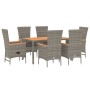 Set comedor jardín 7 pzas y cojines ratán sintético gris von , Gartensets - Ref: Foro24-3157540, Preis: 689,93 €, Rabatt: %