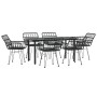 Juego de comedor de jardín 7 piezas ratán sintético negro by , Garden sets - Ref: Foro24-3157870, Price: 563,98 €, Discount: %