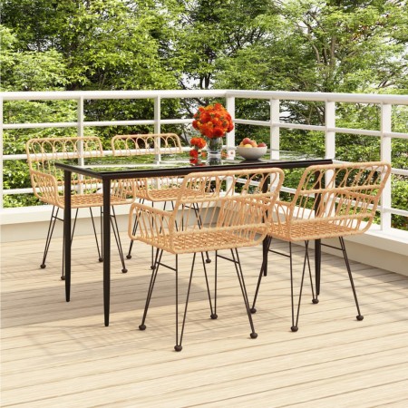 Juego de comedor de jardín 5 piezas ratán sintético von , Gartensets - Ref: Foro24-3157847, Preis: 390,13 €, Rabatt: %
