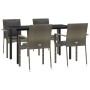 Set comedor jardín 5 pzas y cojines ratán sintético negro gris von , Gartensets - Ref: Foro24-3185115, Preis: 389,09 €, Rabat...