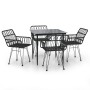 Juego de comedor de jardín 5 piezas ratán sintético negro by , Garden sets - Ref: Foro24-3157853, Price: 361,90 €, Discount: %