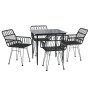 Juego de comedor de jardín 5 piezas ratán sintético negro by , Garden sets - Ref: Foro24-3157853, Price: 361,90 €, Discount: %
