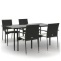 Set de muebles jardín 5 pzas con cojines ratán sintético negro von , Gartensets - Ref: Foro24-3185122, Preis: 384,97 €, Rabat...