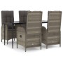 Set comedor jardín 5 pzas y cojines ratán sintético negro gris von , Gartensets - Ref: Foro24-3185181, Preis: 621,71 €, Rabat...