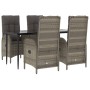 Set comedor jardín 5 pzas y cojines ratán sintético negro gris von , Gartensets - Ref: Foro24-3185181, Preis: 621,71 €, Rabat...