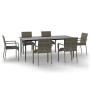 Set comedor jardín 7 pzas y cojines ratán sintético negro gris von , Gartensets - Ref: Foro24-3185129, Preis: 550,78 €, Rabat...