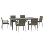 Set comedor jardín 7 pzas y cojines ratán sintético negro gris von , Gartensets - Ref: Foro24-3185129, Preis: 550,78 €, Rabat...